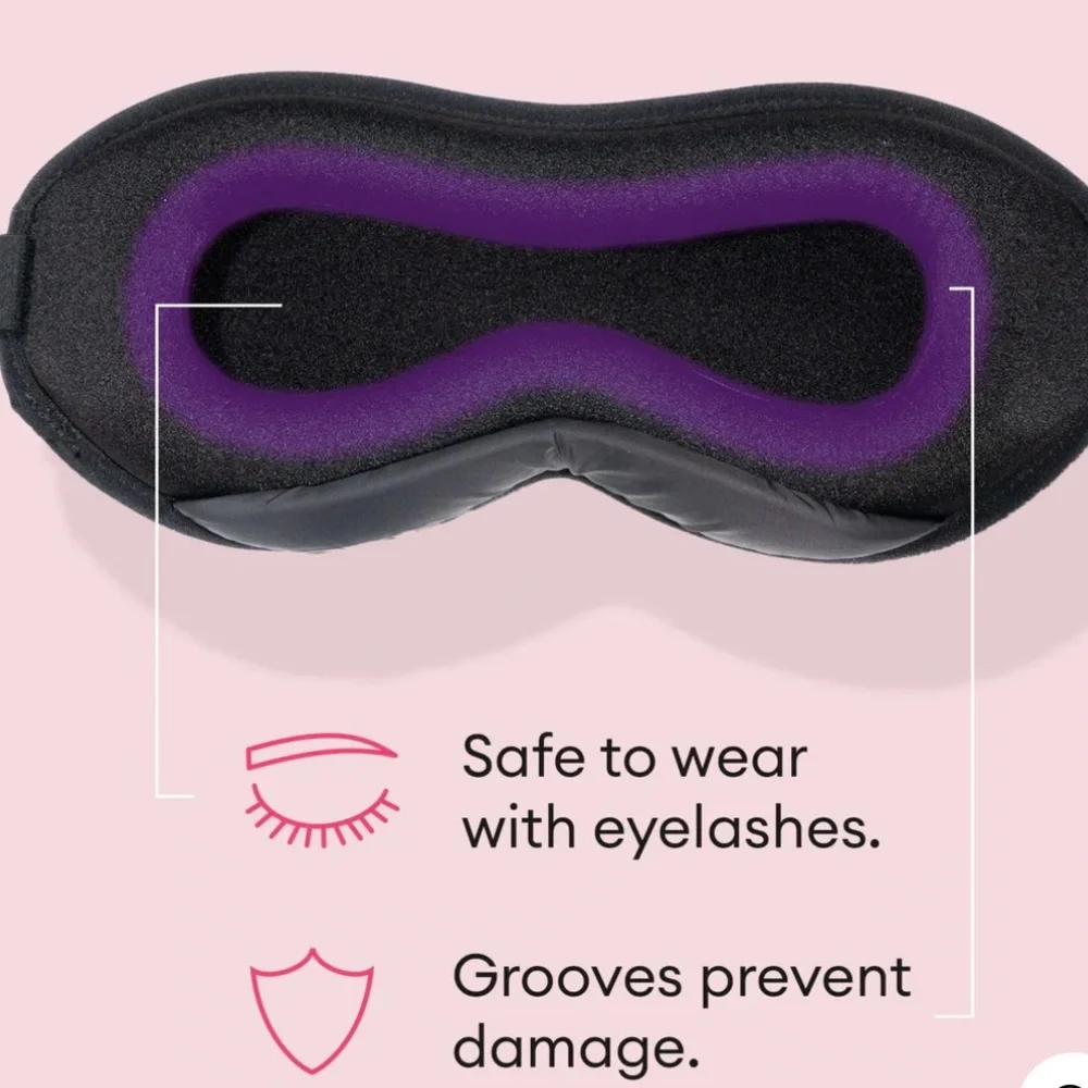 SILLY GEORGE Black Sleep Mask, protects lashes, new